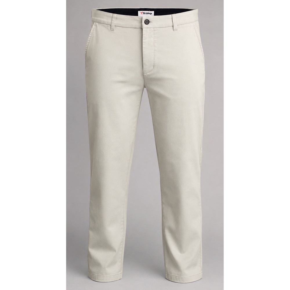 Birddogs Chino Pants Mens 34x28 Slim Fit Cotton Blend Beige Stretch Performance